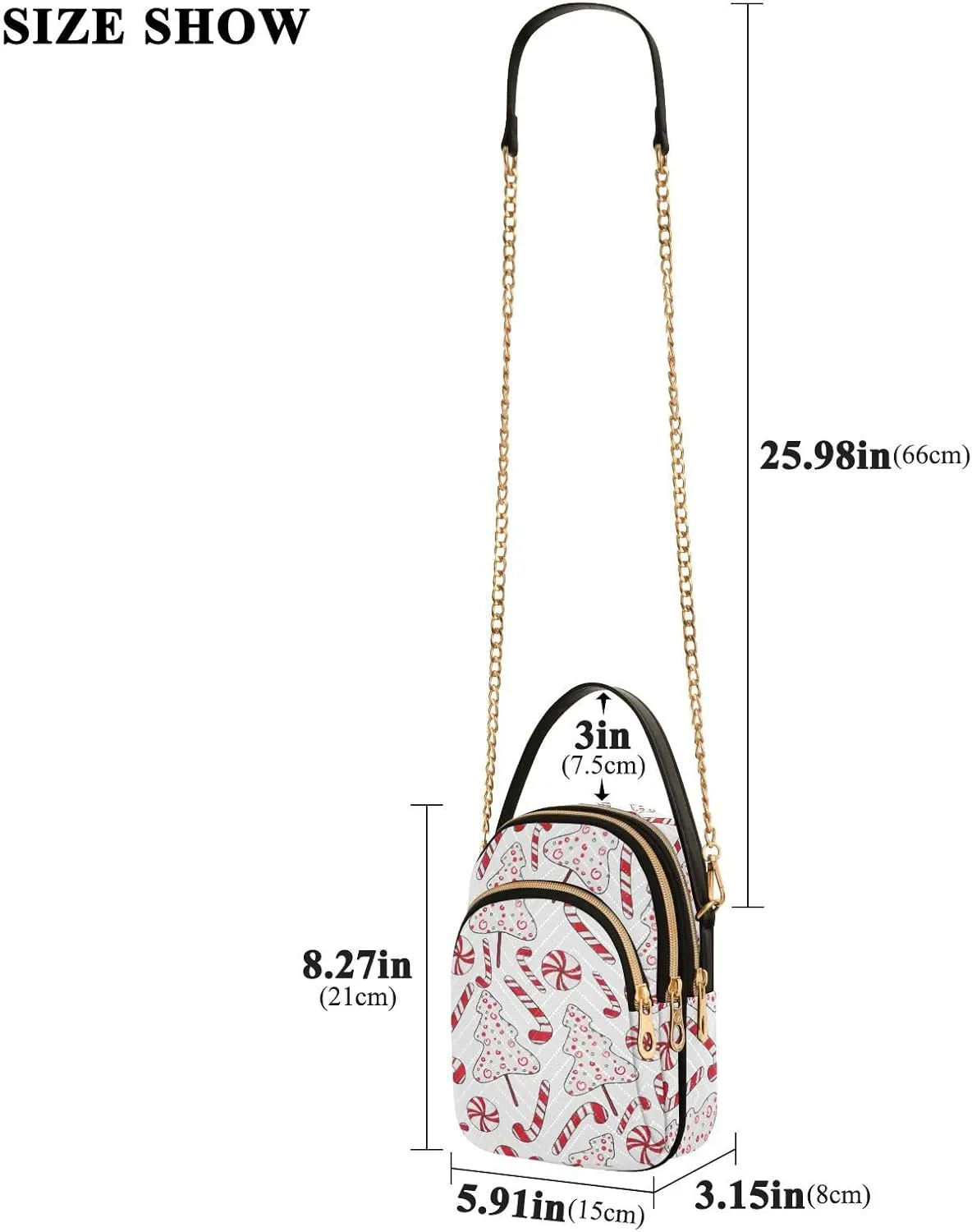 Festive Cell Phone Purse Crossbody Handbag Durable Shoulder Bag
