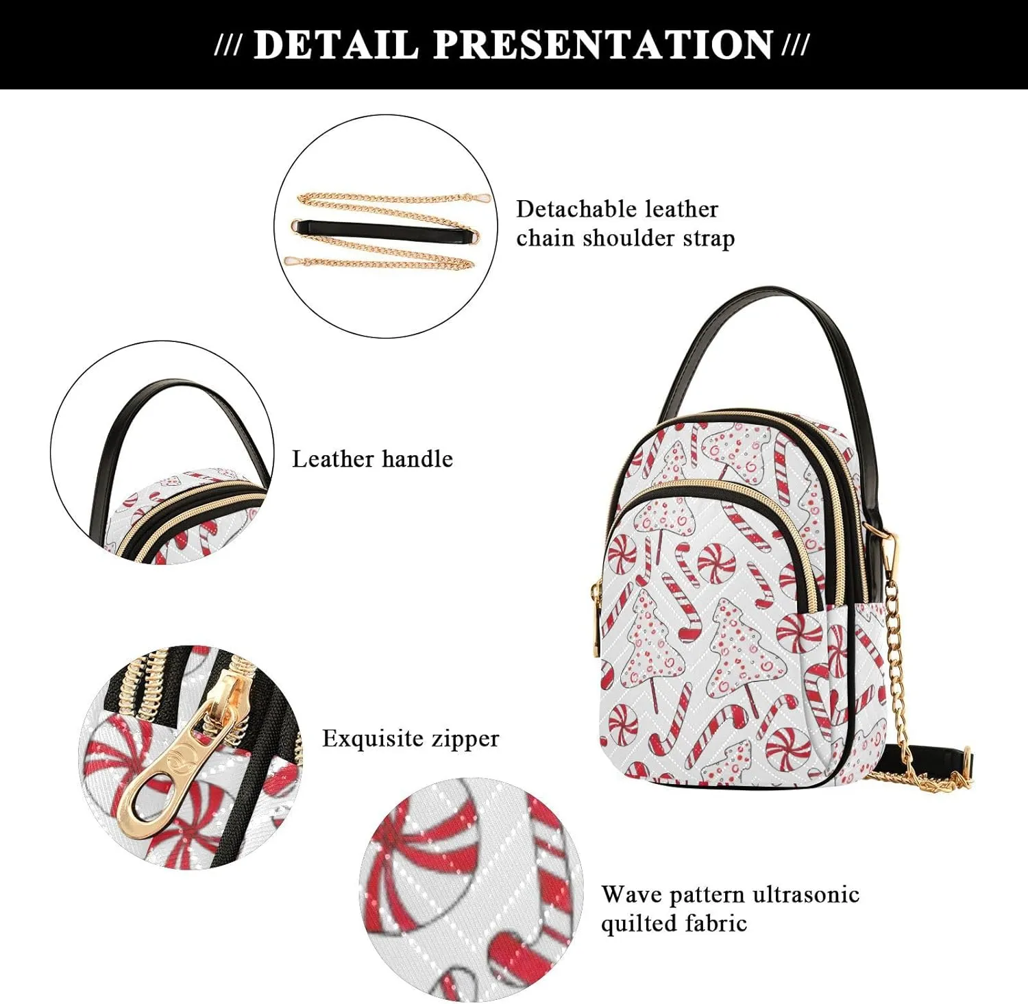Festive Cell Phone Purse Crossbody Handbag Durable Shoulder Bag
