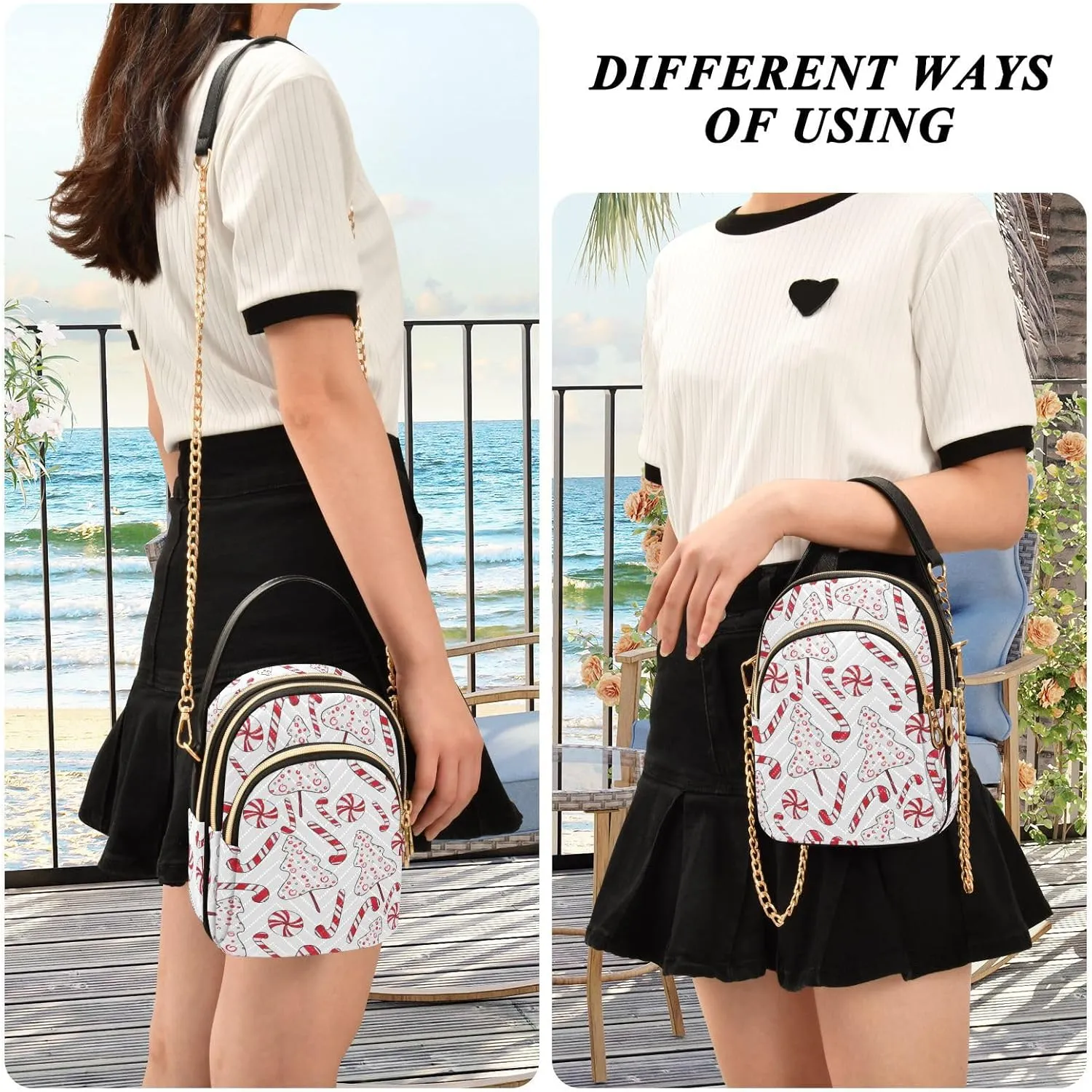 Festive Cell Phone Purse Crossbody Handbag Durable Shoulder Bag