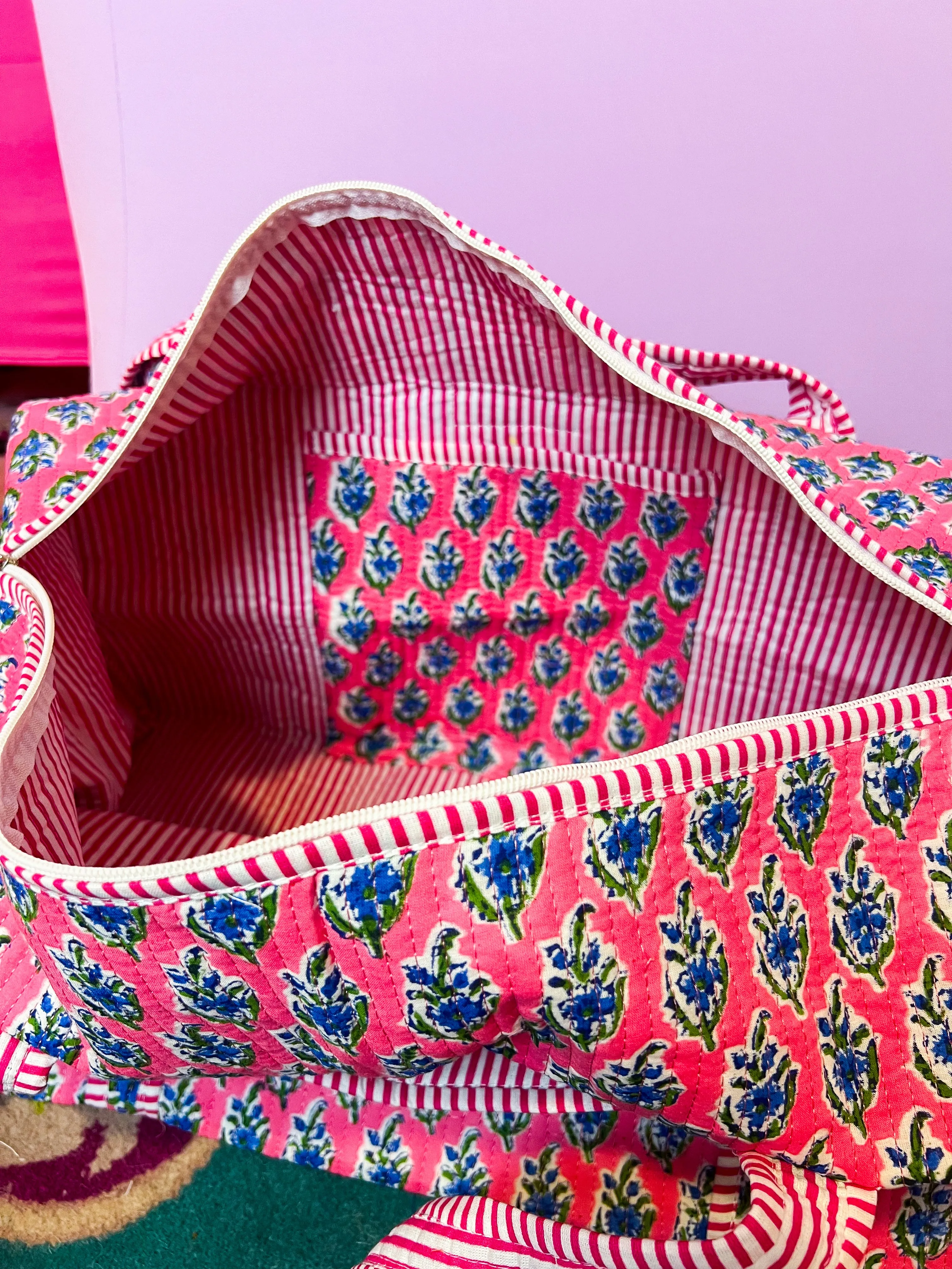Fields Of Pink SSB Quilted Duffle Bag