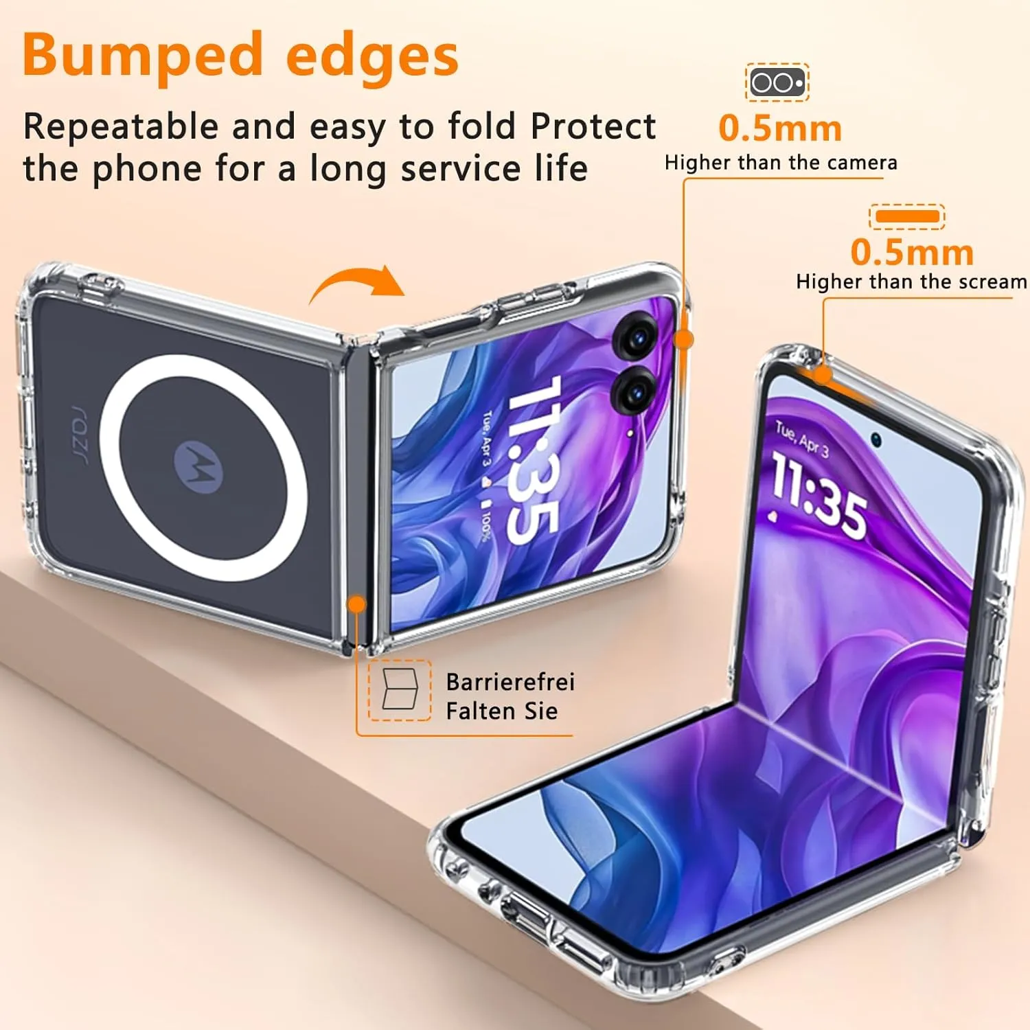Fin2feel Magnetic for Moto Razr  Plus 2024/2025 Case, Motorola Razr 60 Ultra/50 Ultra/50s Ultra Case, Compatible with Mag-Safe, Transparent Shockproof Yellowing Anti-Scratch Cover,Clear