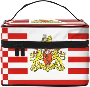 Flag of the Senate of Bremen Travel cosmetic bag, essential for outdoor travel enthusiasts, has a simple internal structure.