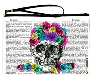 FLOWER SKULL POUCH