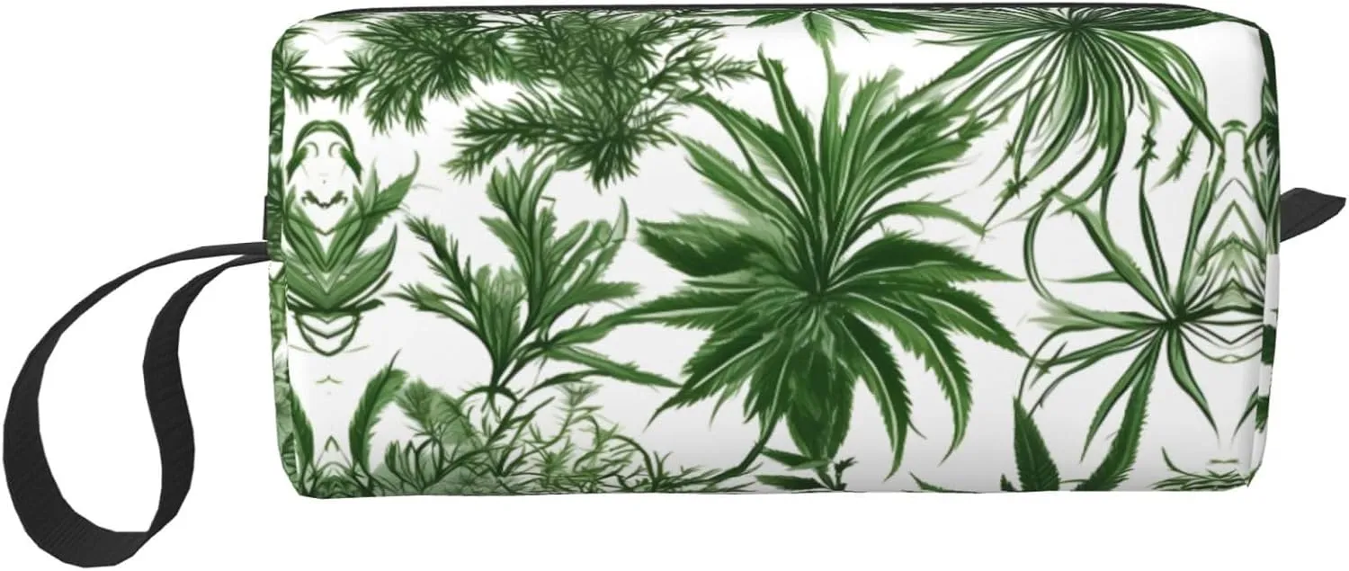 Flowering Herbs And Herbaceous Plants Cosmetic Bags For Women Small Makeup Bag For Purse Makeup Pouch Travel Makeup Bag With Zipper