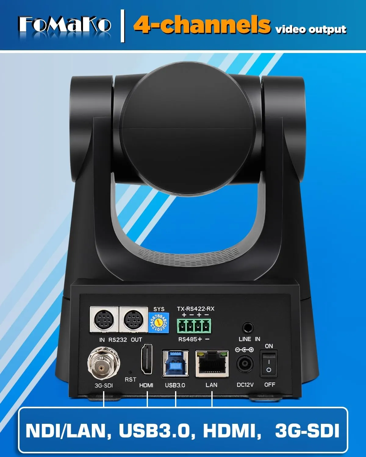 FoMaKo NDI PTZ Camera, NDI 6 & NDI HX3 Certified, AI Auto Tracking 30X Optical Zoom, PTZ Bundle Camera for Church Worship PoE PTZ Controller Keyboard BN302(NDI PTZ Bundle KN30Ax2 KC608 Pro)