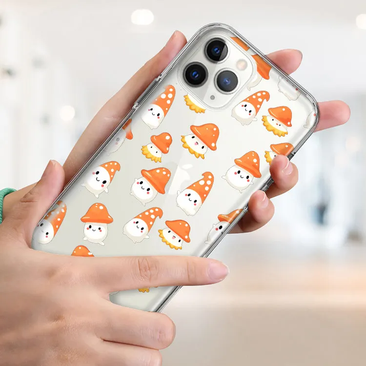 For Apple iPhone 14 Pro Max Cute Cartoon Mushroom Ghost Characters Design Hybrid Protective Phone Case Cover