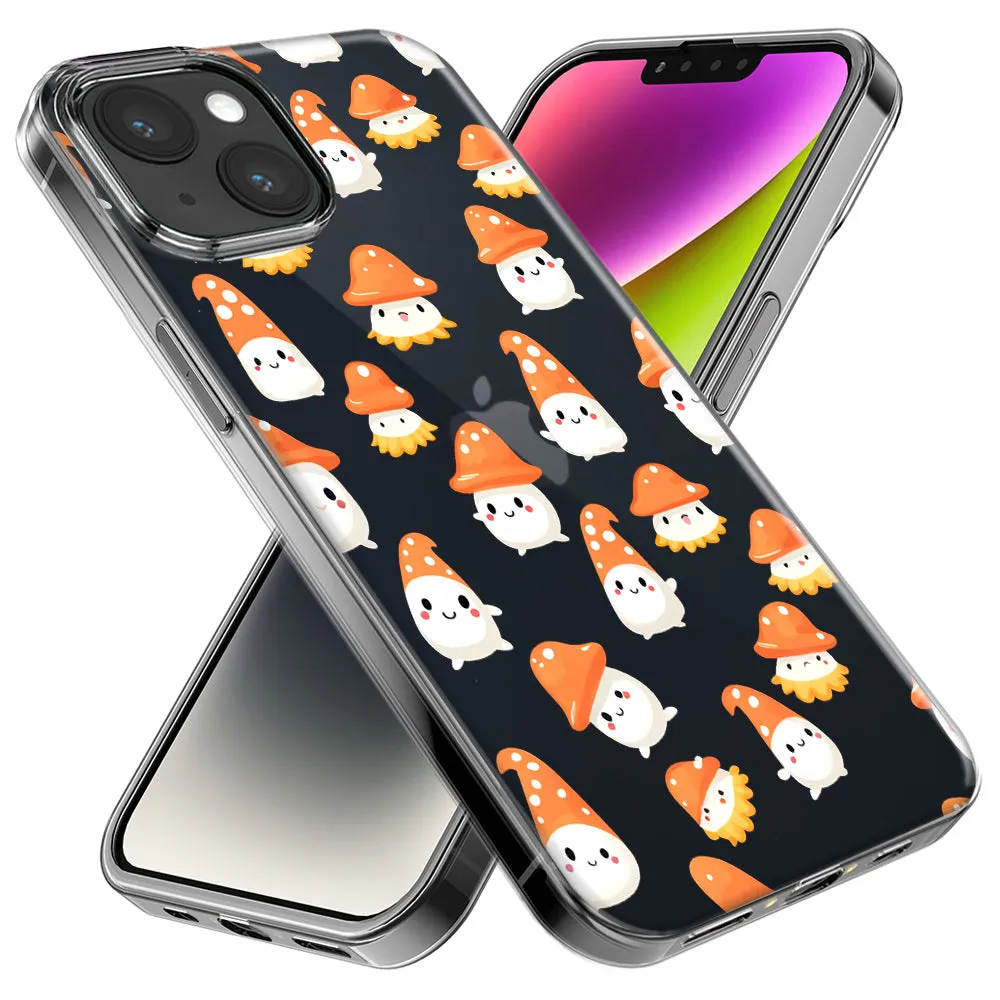For Apple iPhone 14 Pro Max Cute Cartoon Mushroom Ghost Characters Design Hybrid Protective Phone Case Cover