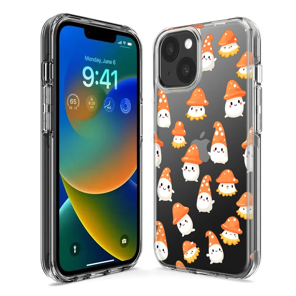 For Apple iPhone 14 Pro Max Cute Cartoon Mushroom Ghost Characters Design Hybrid Protective Phone Case Cover