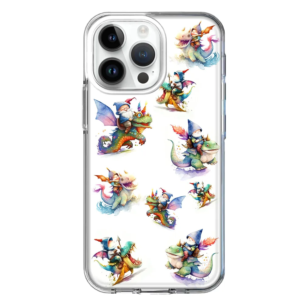 For Apple iPhone 14 Pro Max Cute Fairy Cartoon Gnomes Dragons Monsters Design Hybrid Protective Phone Case Cover