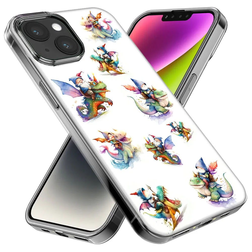 For Apple iPhone 14 Pro Max Cute Fairy Cartoon Gnomes Dragons Monsters Design Hybrid Protective Phone Case Cover