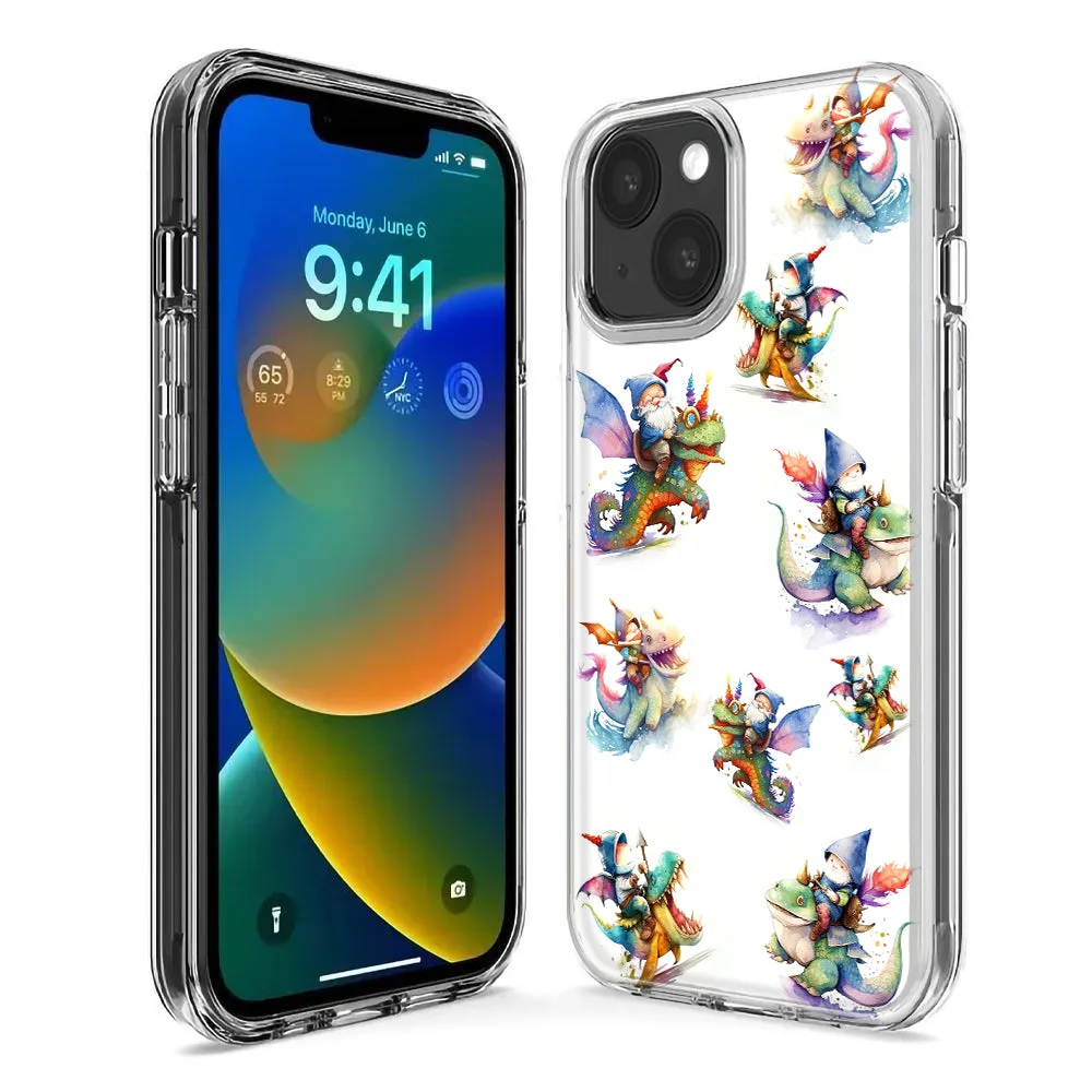For Apple iPhone 14 Pro Max Cute Fairy Cartoon Gnomes Dragons Monsters Design Hybrid Protective Phone Case Cover