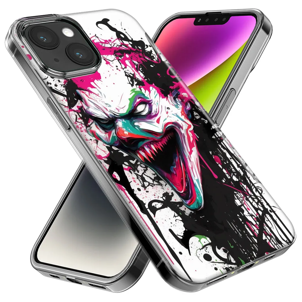For Apple iPhone 14 Pro Max Evil Joker Face Painting Graffiti Design Hybrid Protective Phone Case Cover