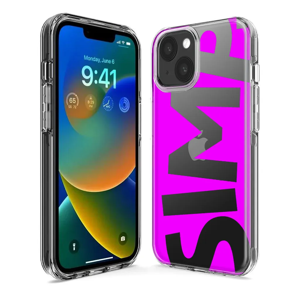 For Apple iPhone 14 Pro Max Hot Pink Clear Funny Text Quote Simp Design Hybrid Protective Phone Case Cover