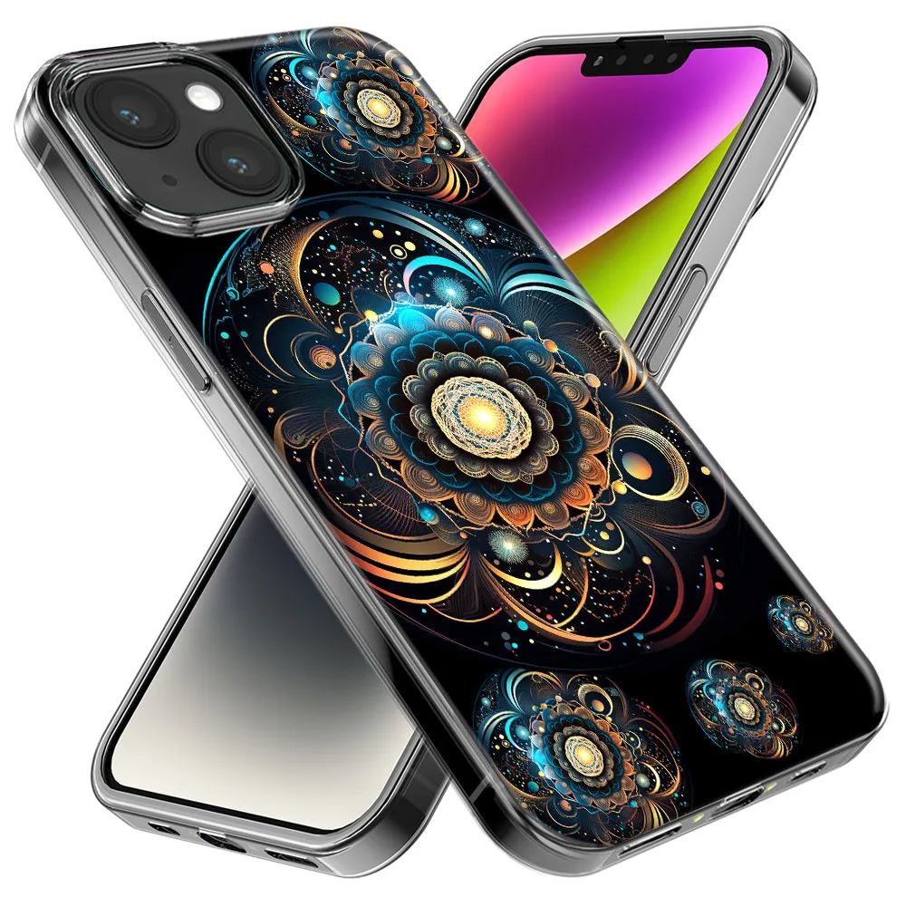 For Apple iPhone 14 Pro Max Mandala Geometry Abstract Multiverse Pattern Design Hybrid Protective Phone Case Cover