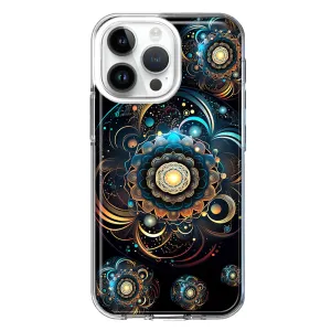 For Apple iPhone 14 Pro Max Mandala Geometry Abstract Multiverse Pattern Design Hybrid Protective Phone Case Cover