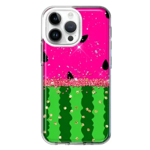 For Apple iPhone 14 Pro Max Summer Watermelon Sugar Vacation Tropical Fruit Pink Green Design Hybrid Protective Phone Case Cover