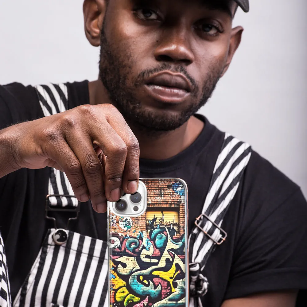 For Apple iPhone 15 Pro Max Urban Graffiti Wall Art Painting Design Hybrid Protective Phone Case Cover