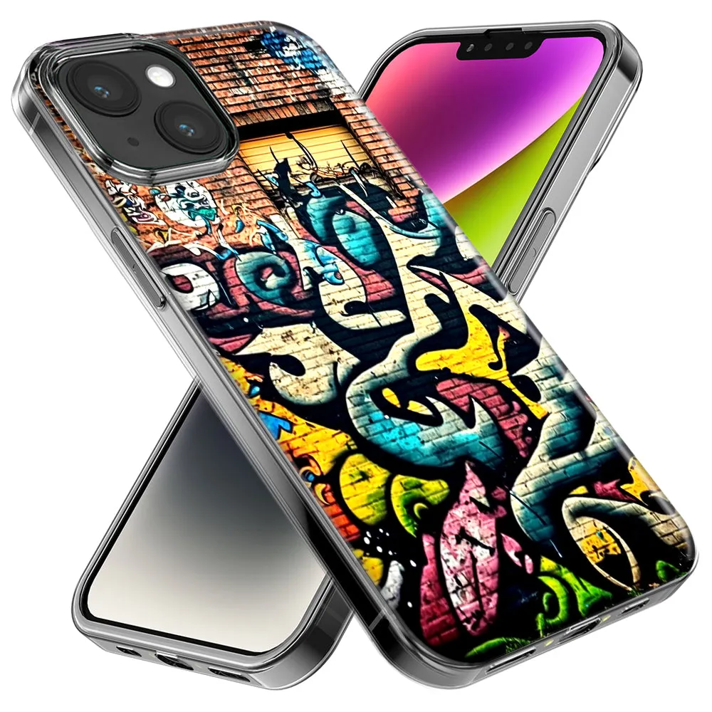 For Apple iPhone 15 Pro Max Urban Graffiti Wall Art Painting Design Hybrid Protective Phone Case Cover