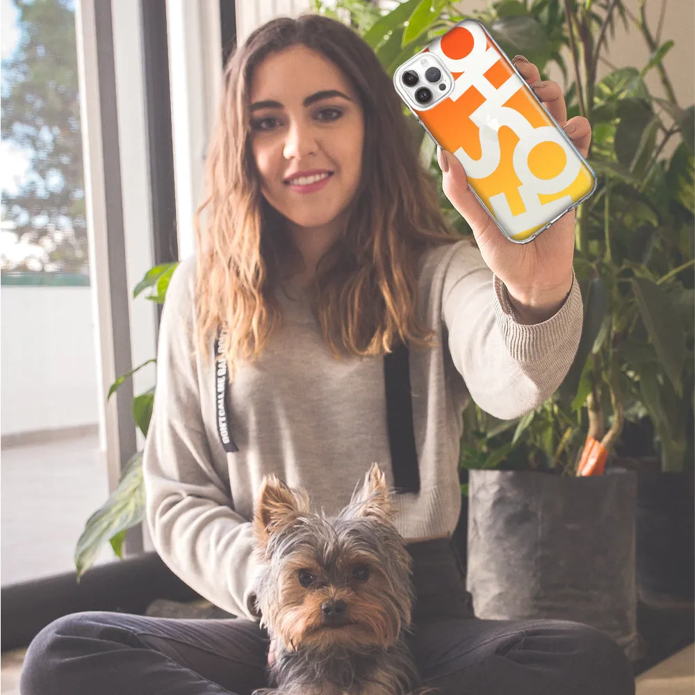For Apple iPhone 15 Pro Orange Yellow Clear Funny Text Quote Fosho Design Hybrid Protective Phone Case Cover