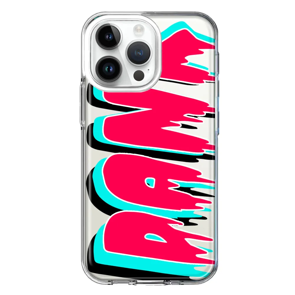 For Apple iPhone 15 Pro Teal Pink Clear Funny Text Quote Dank Design Hybrid Protective Phone Case Cover