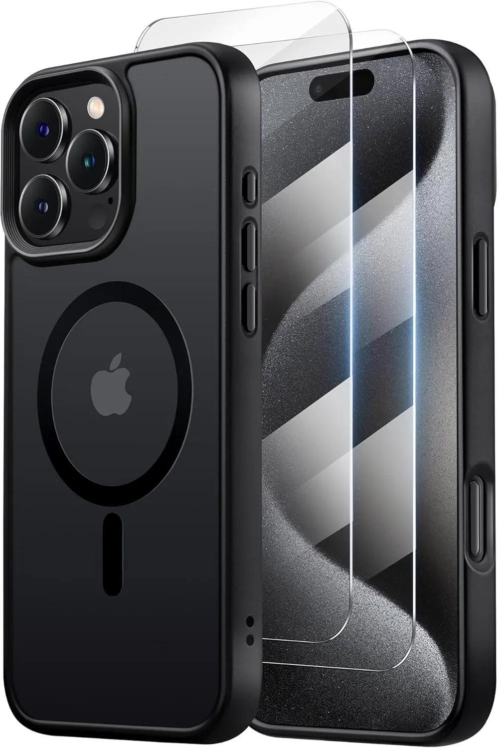 for iPhone 16 Pro Max Pro Max case,Compatible with MagSafe,[16FT Drop Resistant][2 Tempered-Glass Screen Protectors] Shockproof case for iPhone 16 Pro Max Cases 6.9 inch，Black Set