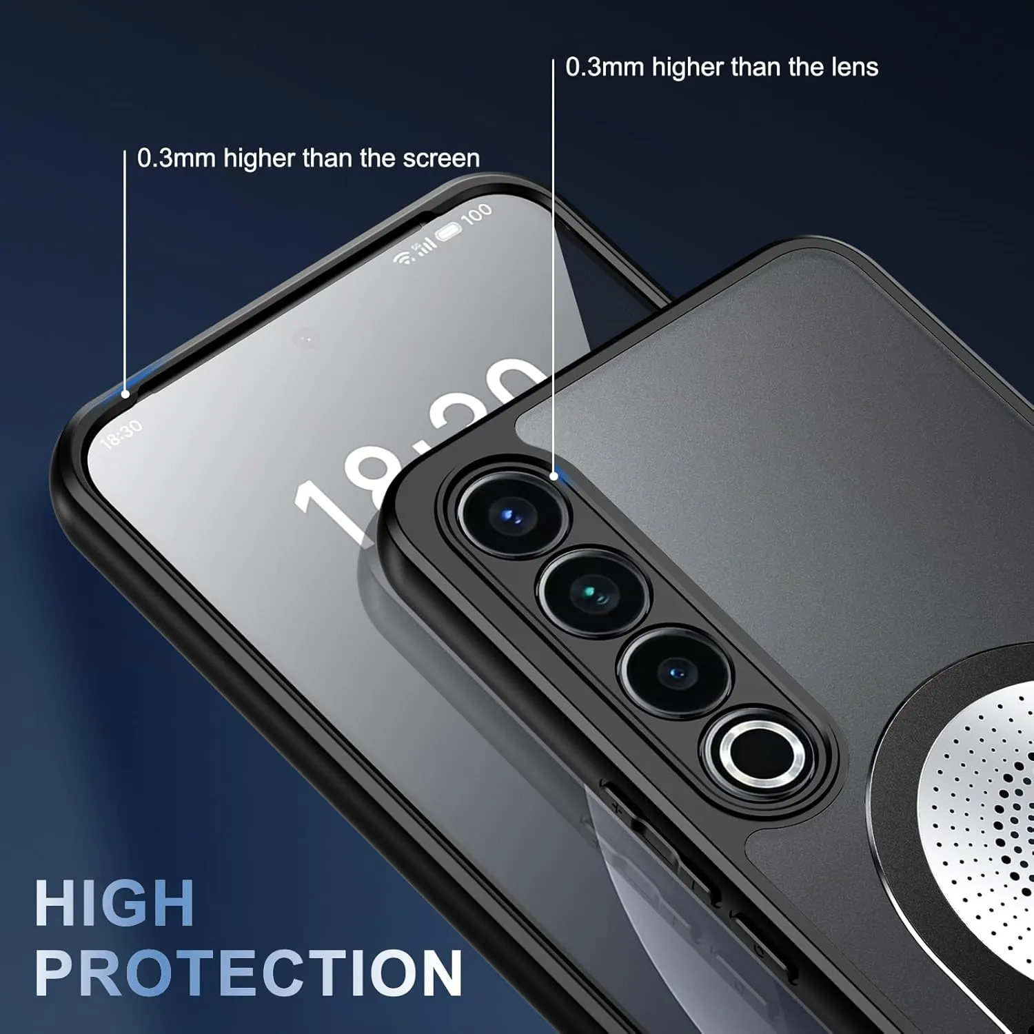 for Meizu 20 Pro Case with Invisible Kickstand Compatible with MagSafe, Magnetic Deagin for High Heat Dissipation Back Metal Camera Protectors Anti-Slip Shockproof Case, Black