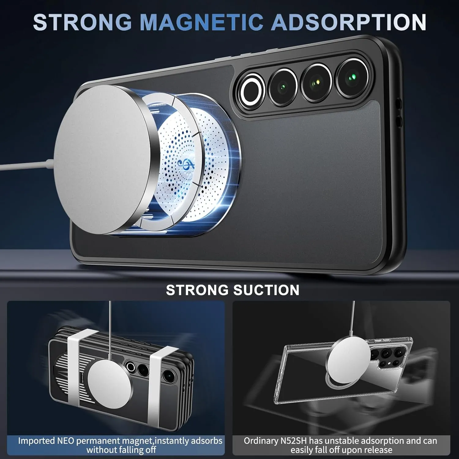 for Meizu 20 Pro Case with Invisible Kickstand Compatible with MagSafe, Magnetic Deagin for High Heat Dissipation Back Metal Camera Protectors Anti-Slip Shockproof Case, Black
