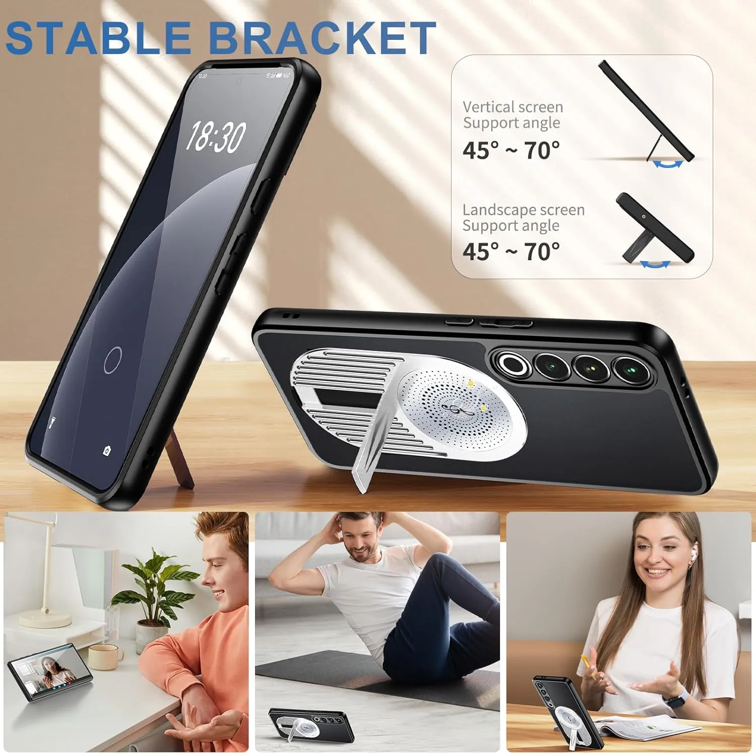 for Meizu 20 Pro Case with Invisible Kickstand Compatible with MagSafe, Magnetic Deagin for High Heat Dissipation Back Metal Camera Protectors Anti-Slip Shockproof Case, Silver