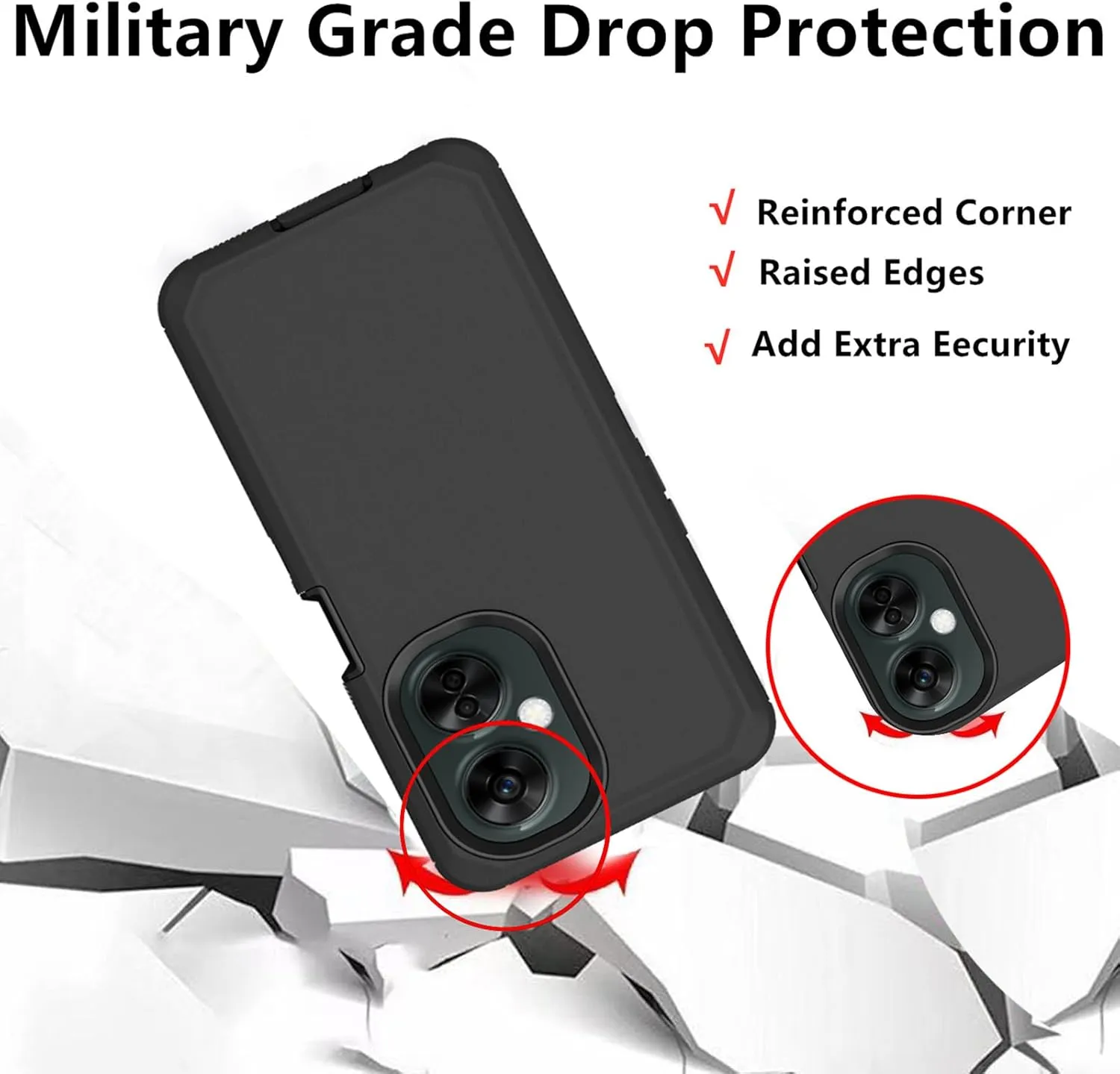 for Oneplus Nord N30 5G Case, Defender Case Heavy Duty Shockproof Dustproof 3 in 1 Rugged Protective Phone Cover for Oneplus Nord N30/ CE 3 Lite 5G (Black, N30)