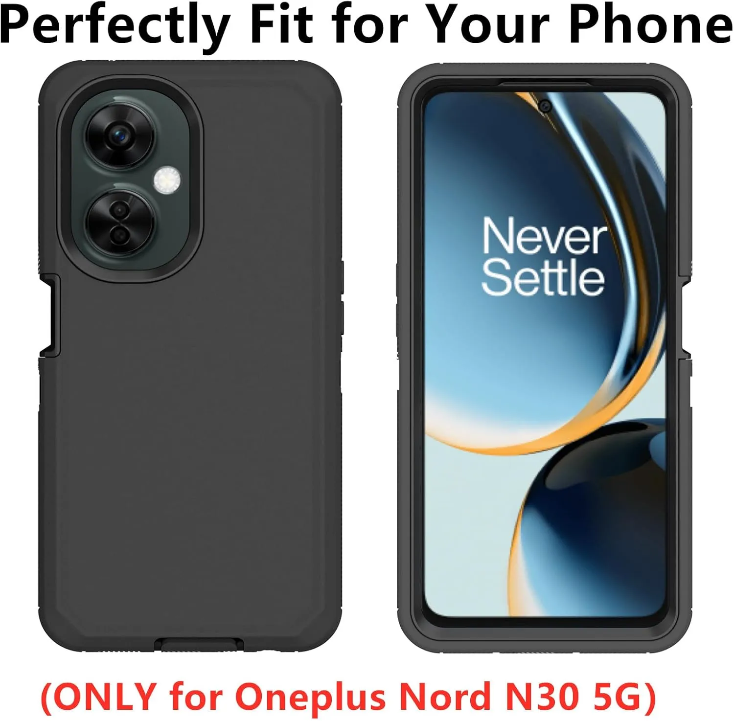 for Oneplus Nord N30 5G Case, Defender Case Heavy Duty Shockproof Dustproof 3 in 1 Rugged Protective Phone Cover for Oneplus Nord N30/ CE 3 Lite 5G (Black, N30)