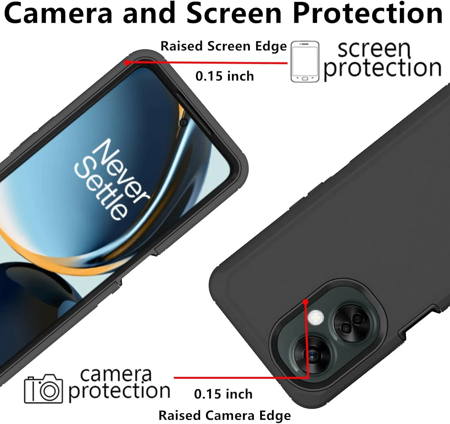 for Oneplus Nord N30 5G Case, Defender Case Heavy Duty Shockproof Dustproof 3 in 1 Rugged Protective Phone Cover for Oneplus Nord N30/ CE 3 Lite 5G (Black, N30)