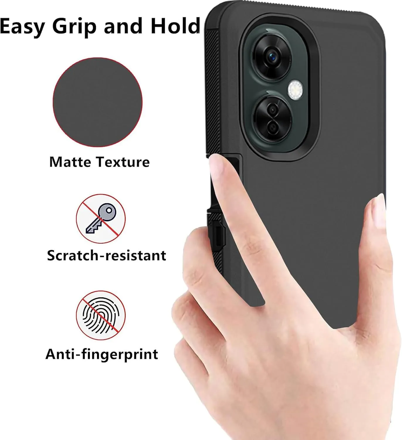 for Oneplus Nord N30 5G Case, Defender Case Heavy Duty Shockproof Dustproof 3 in 1 Rugged Protective Phone Cover for Oneplus Nord N30/ CE 3 Lite 5G (Black, N30)