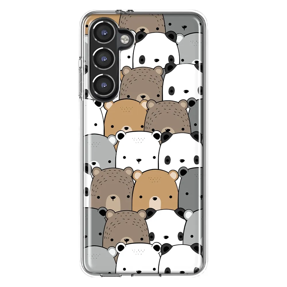 For Samsung Galaxy S23 Cute Bears Slim Shockproof Hard Shell TPU Case Heavy Duty Protective Phone Cover