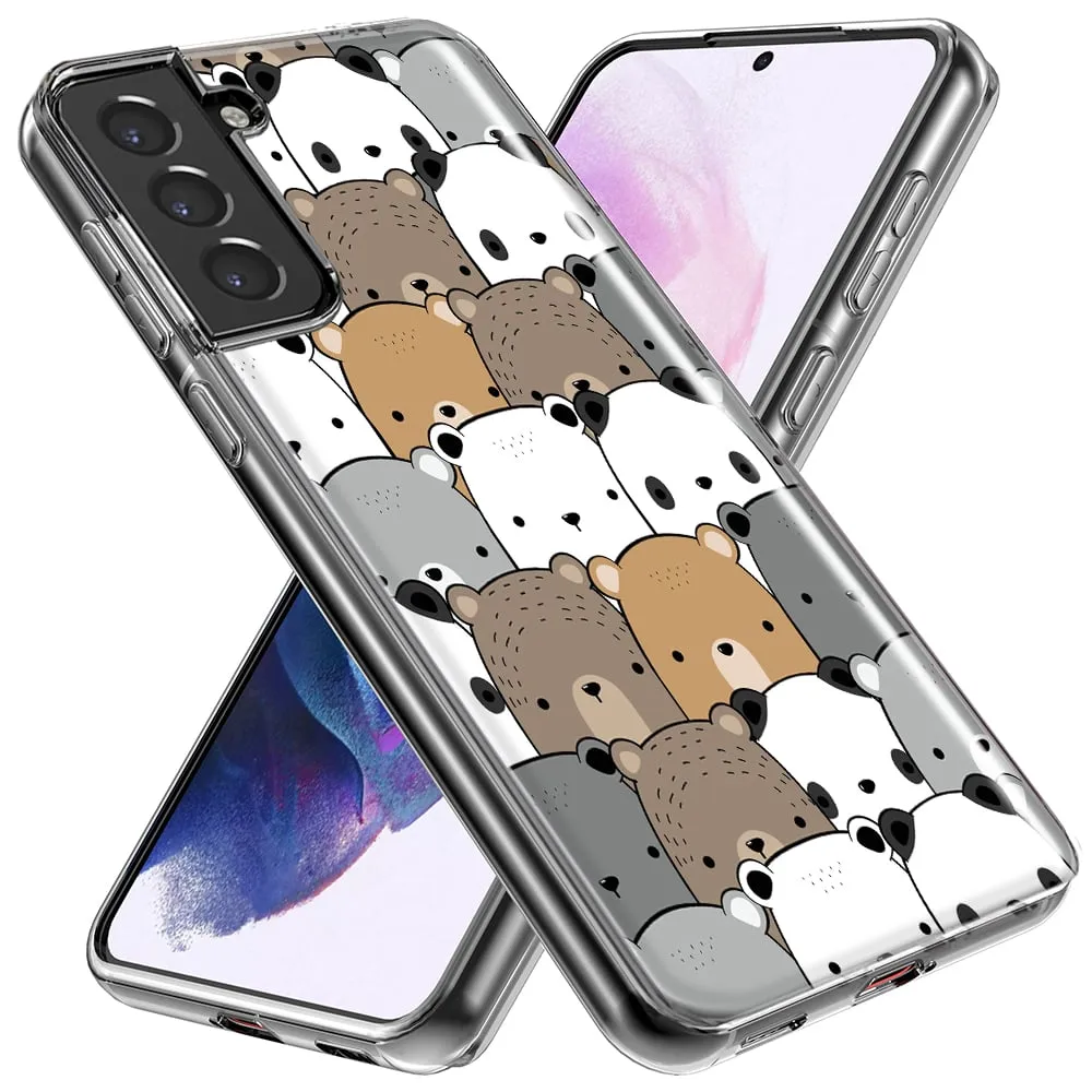 For Samsung Galaxy S23 Cute Bears Slim Shockproof Hard Shell TPU Case Heavy Duty Protective Phone Cover