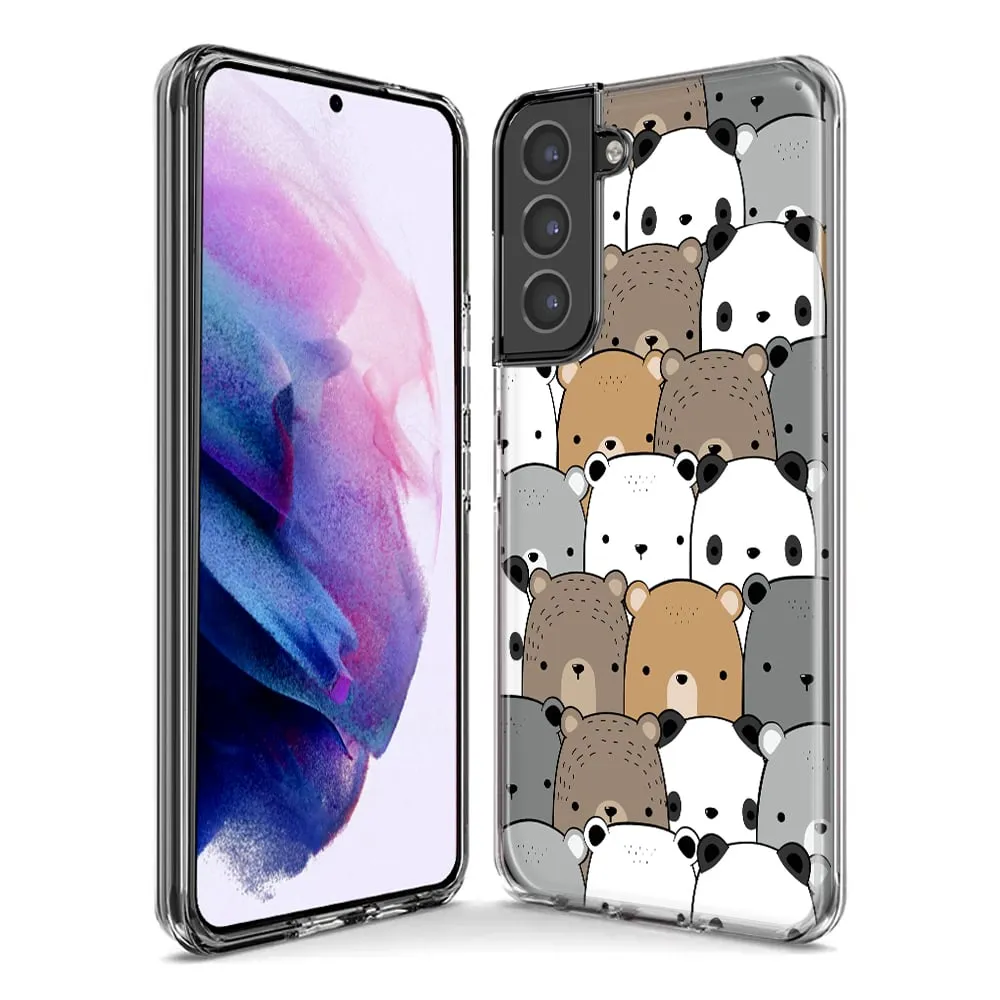 For Samsung Galaxy S23 Cute Bears Slim Shockproof Hard Shell TPU Case Heavy Duty Protective Phone Cover