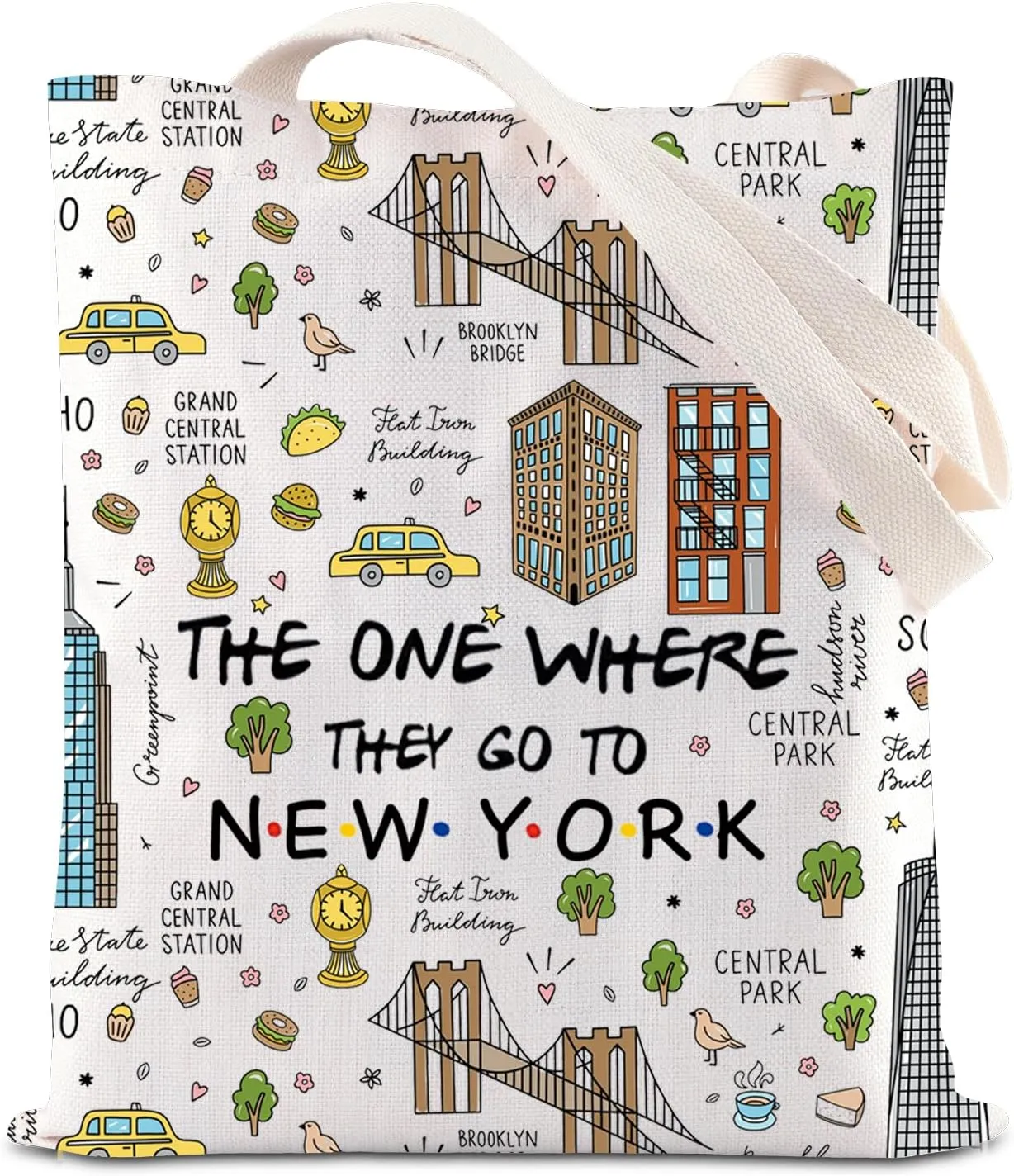 FOTAP New York Trip Makeup Bag NYC Bag New York Bag NYC Gift New York Vacation Bag New York Souvenir Gift Welcome Bag Housewarming Gift (NY TOTE)