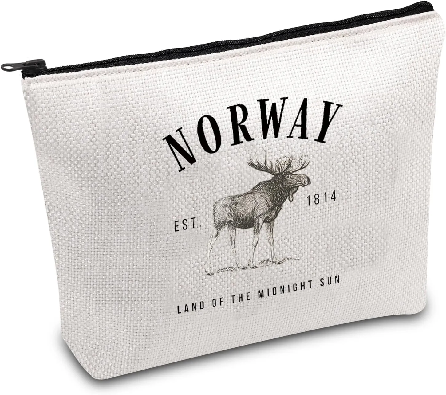 FOTAP Norway City Trip Gift Norway Moose Makeup Bag Moving to Norway Gift Land of the Midnight Sun Norway Trip Cosmetic Bag (NORWAY)