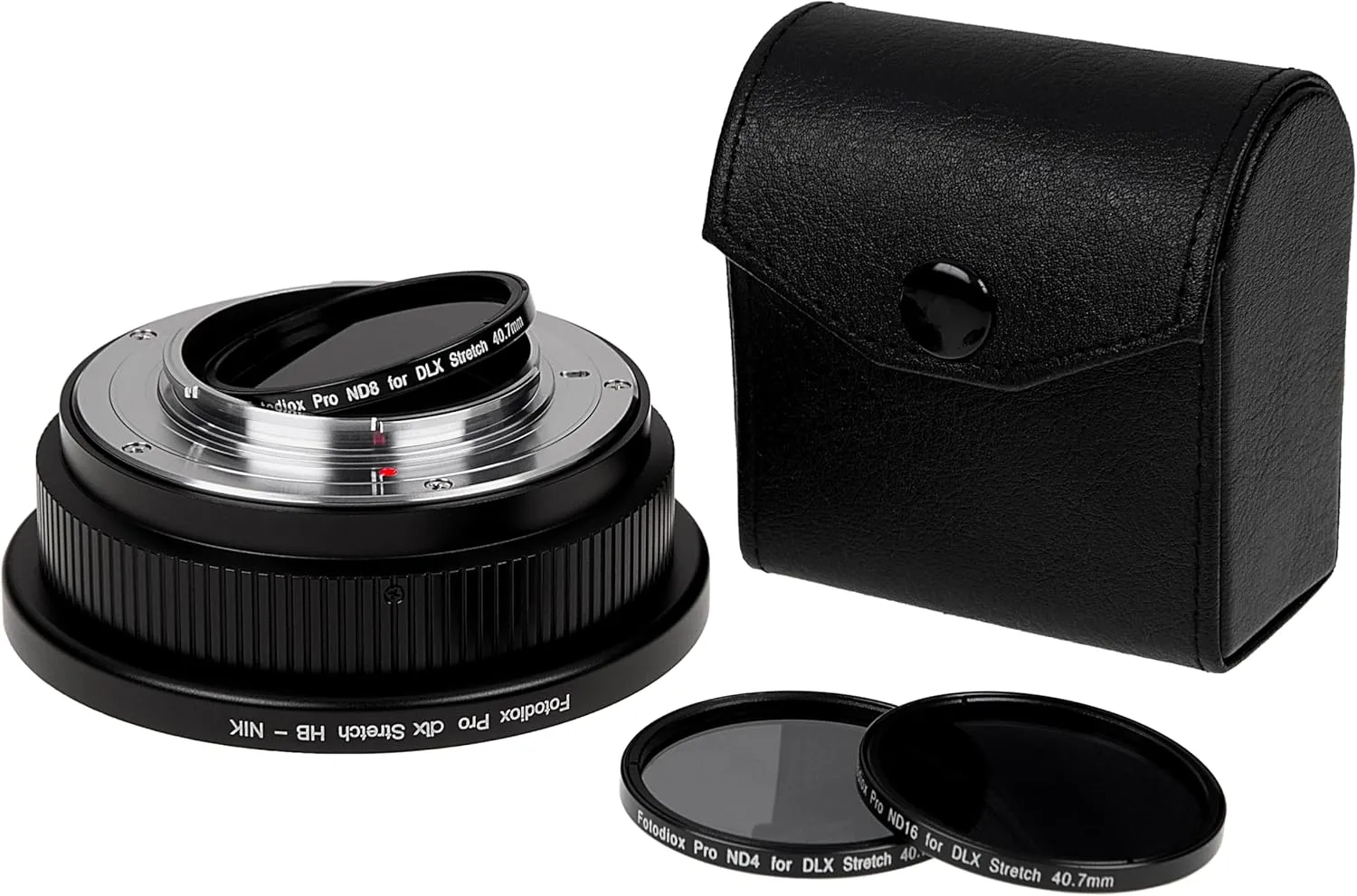 Fotodiox DLX Stretch Adapter Compatible with Hasselblad V-Mount Lens for Nikon F-Mount D/SLR Cameras, Featuring Macro and ND Filter Capabilities
