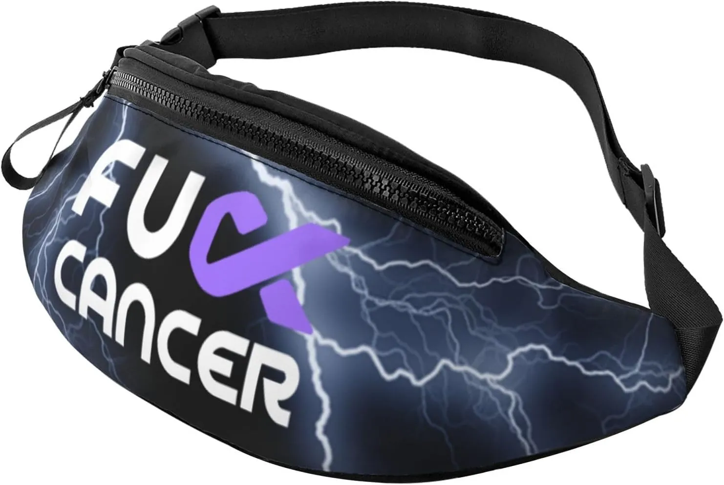 Fuck Pancreatic Cancer Crossbody fanny pack for men and women, ideal for travel, sports and running