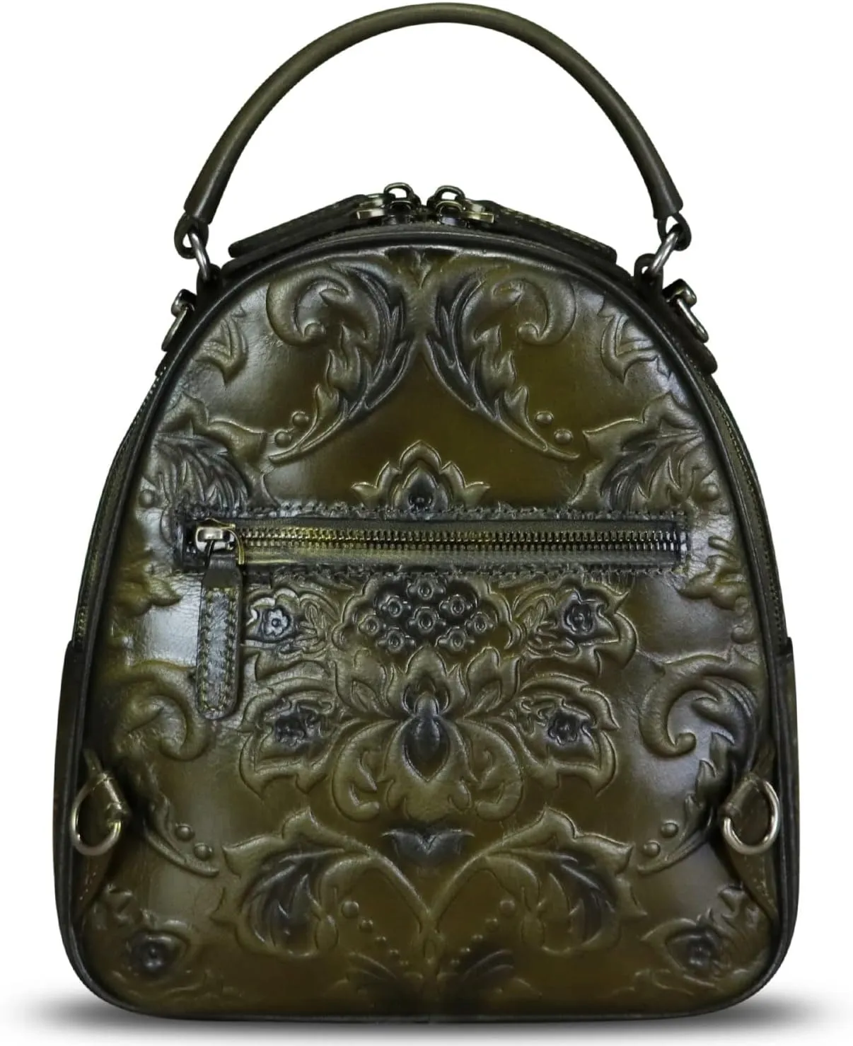 Genuine Leather Backpack for Women Crossbody Shoulder Bag Vintage Rucksack Fashion Knapsack Purse Daypack Bag (Green)
