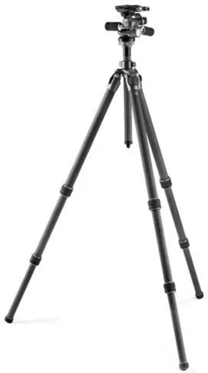 Gitzo Mountaineer Kit Series 2, 4 Sections in Carbon Fibre, with Fluid Head, Professional Photography Tripod, for DSLR and Reflex Cameras, Tripod for Video Cameras and Cameras, Holds up to 13 Kg