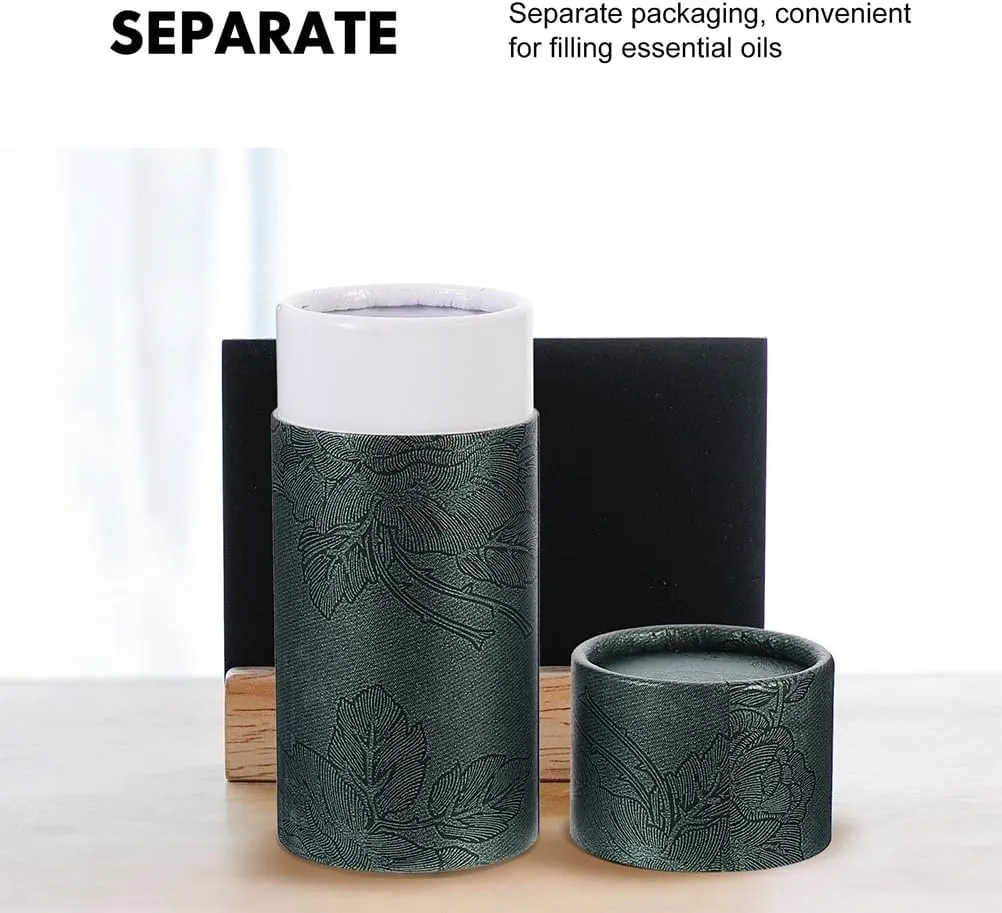 GLEAVI Empty Kraft Paper Jar Tube 15Pcs Round Paperboard 20ML Essential Oil Bottle Packaging Box Cardboard Containers Green Lipstick Boxes
