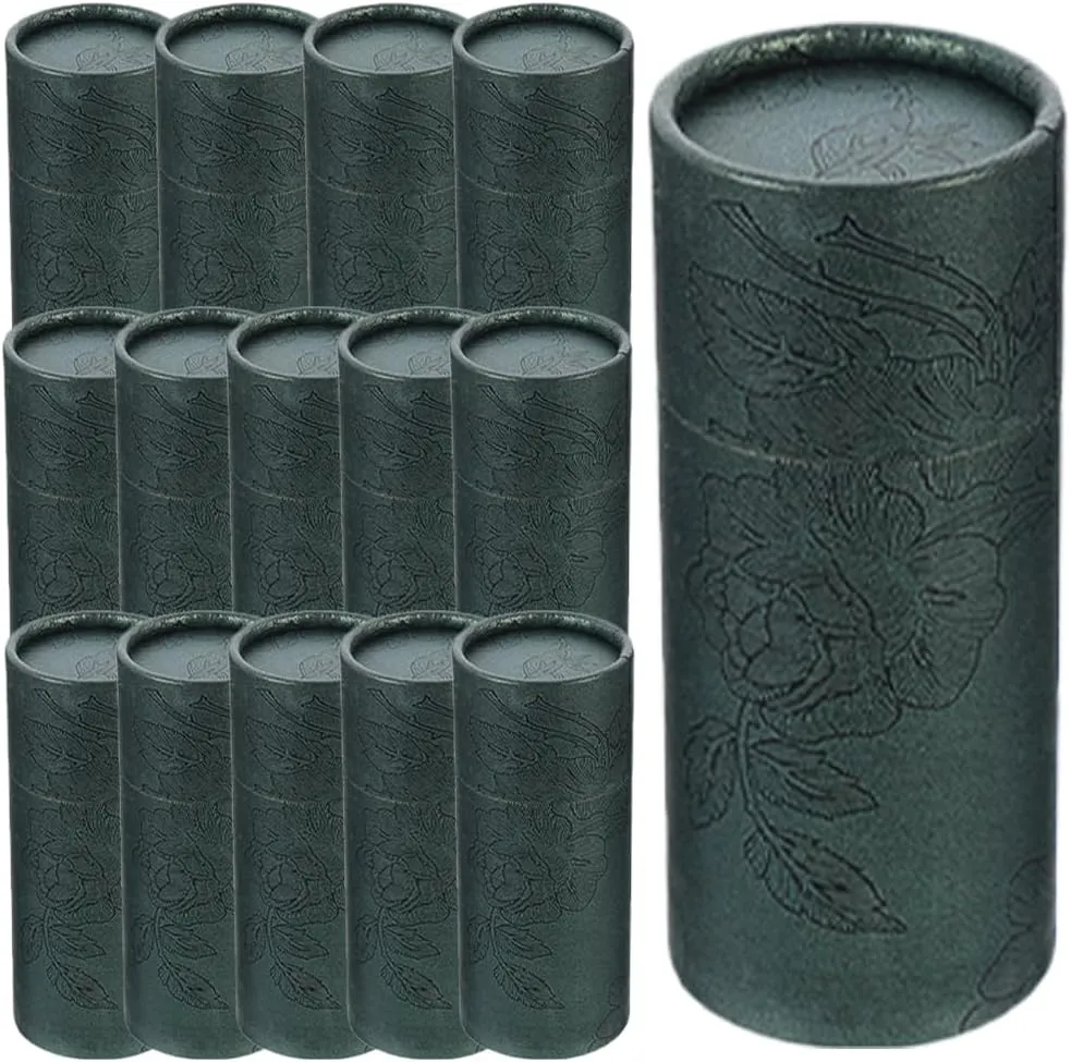GLEAVI Empty Kraft Paper Jar Tube 15Pcs Round Paperboard 20ML Essential Oil Bottle Packaging Box Cardboard Containers Green Lipstick Boxes
