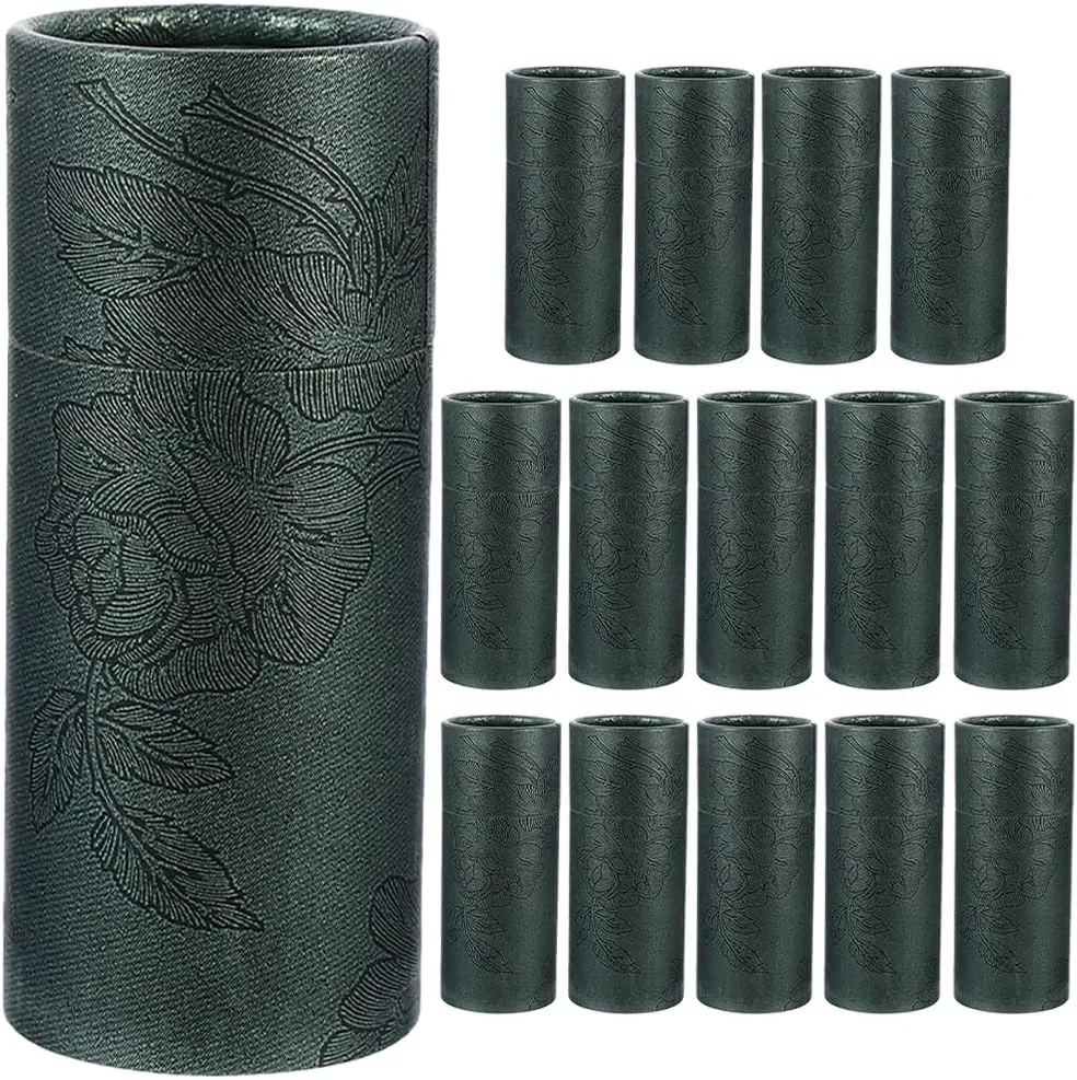 GLEAVI Empty Kraft Paper Jar Tube 15Pcs Round Paperboard 20ML Essential Oil Bottle Packaging Box Cardboard Containers Green Lipstick Boxes