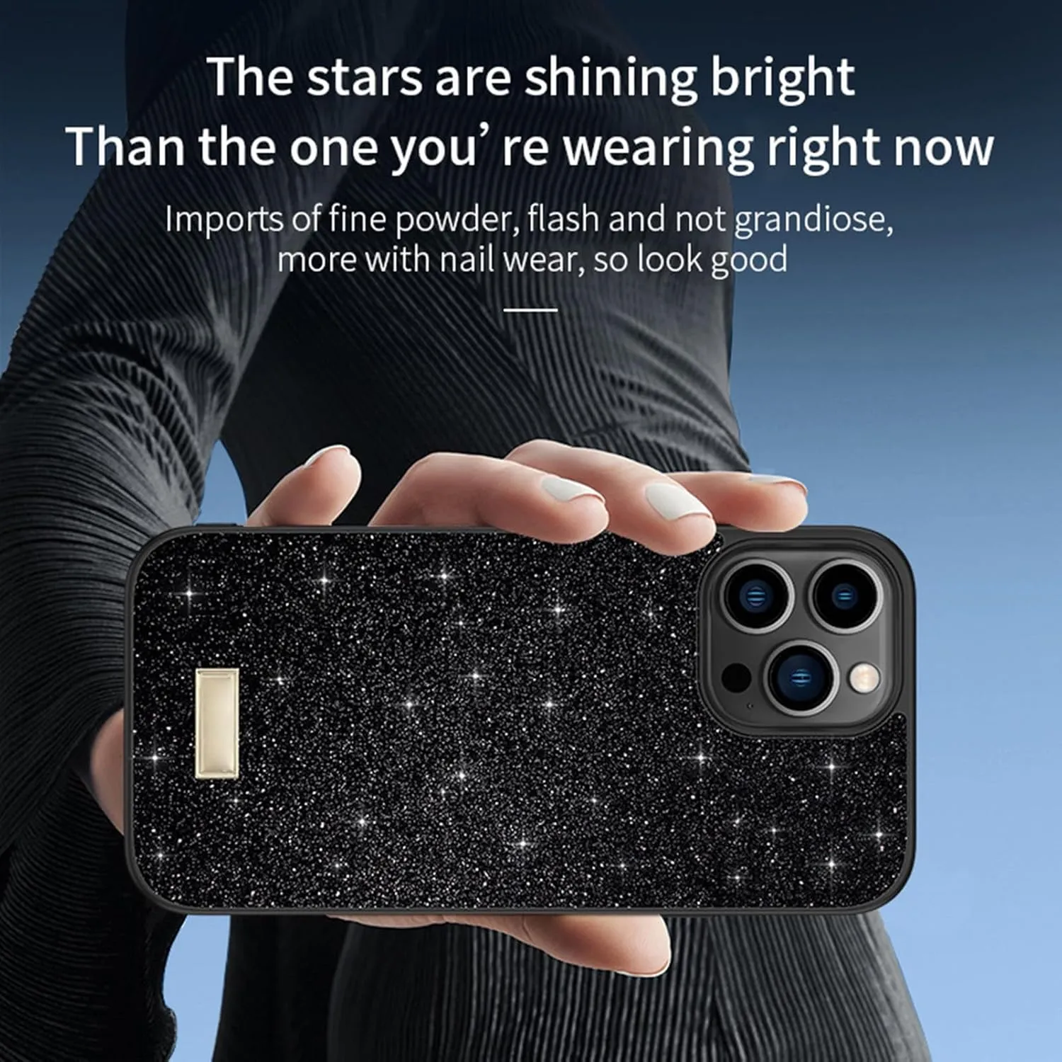 Glitter Case for iPhone 16 Pro Max/16 Pro/16 Plus/16, Glossy Shiny Non -Slip Texture Cover for Girls Women Bumper Protection Case Slim Fit,Gold,16 Pro