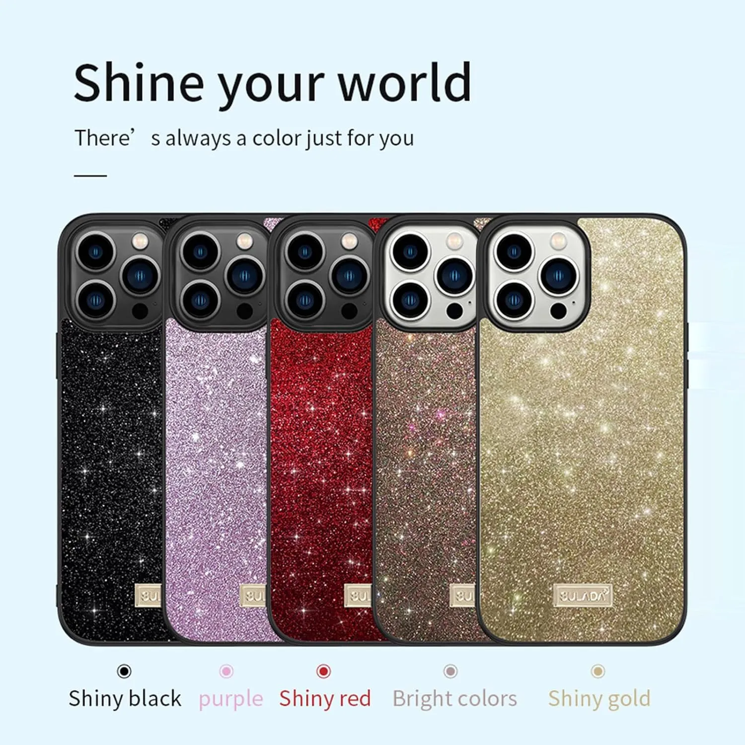 Glitter Case for iPhone 16 Pro Max/16 Pro/16 Plus/16, Glossy Shiny Non -Slip Texture Cover for Girls Women Bumper Protection Case Slim Fit,Gold,16 Pro