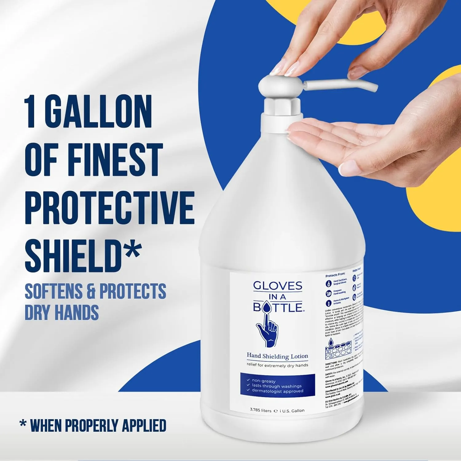 Gloves in a Bottle Shielding Lotion for Dry Itchy Skin, (1 Gallon)