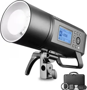 Godox AD400Pro Flash - 400Ws, 30W LED, TTL, Dual Mount, Portable & Fast Recycling - High Power & Speed for Professional Lighting, Compact Design, Dual Power Options, Upgradeable & Versatile