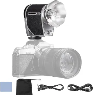 GODOX lux Cadet Retro Camera Flash GN10 6200K±300K Color Temperature Auto & Manual Flash Modes Flash Power 28mm Focal Length Compatible with Canon Nikon Sony Fujifilm Olympus Hot-Shoe Cameras
