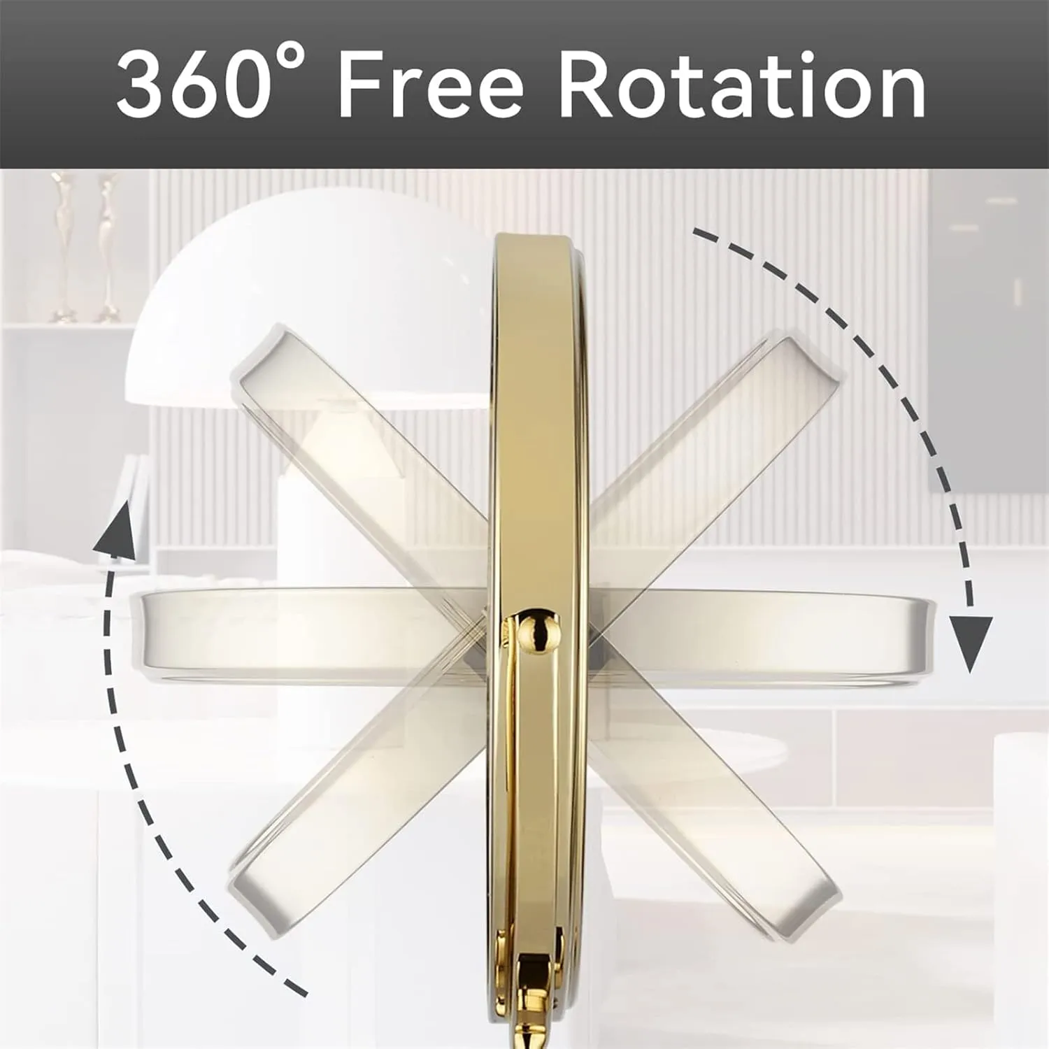 Gold Tabletop Makeup Mirror, 360°Swivel Double Side Beauty Cosmetic Mirror, Magnification Shaving Mirror for Table, HD Standing Vanity Mirror for Beauty Salon,8inch,7X